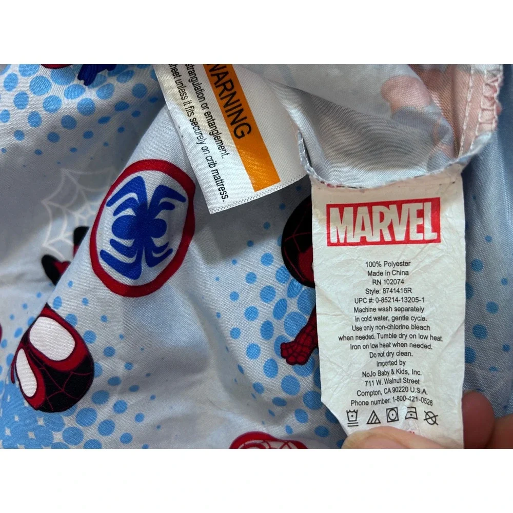 Marvel Spidey and His Amazing Friends Crib Sheet Blue Superhero Kids Bedding